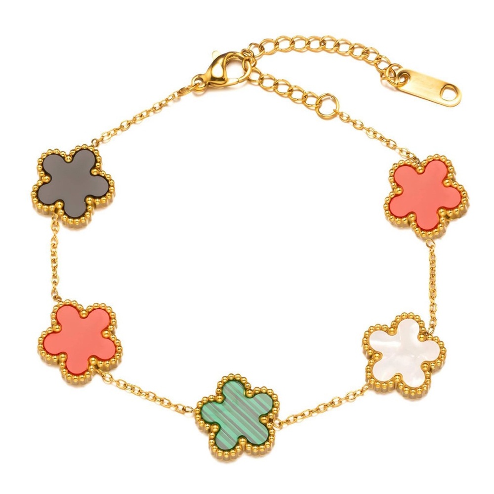 18k gold plated flower bracelet